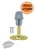 WUVERA Kapı Kolu Stoperi Gold 8 Cm Metal Kapı Tamponu Durdurucu Tutucu Tutacağı Kapı Stopu Silikonlu - 2
