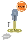 WUVERA Kapı Kolu Stoperi Gold 8 Cm Metal Kapı Tamponu Durdurucu Tutucu Tutacağı Kapı Stopu Silikonlu - 1