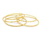 5 Adet 22 Ayar Altın Kaplama Çelik Desenli Ajda Bilezik - BSET-122 - 1