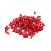 Stronger 100 Adet Yuvarlak 0.5 - 1.5 mm2 M5 Kırmızı İzoleli Kablo Pabuç - 2