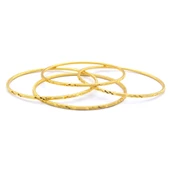 4 Adet 22 Ayar Altın Kaplama Çelik Desenli Ajda Bilezik - BSET-121 - 1