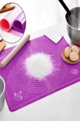 Askıcı Silikon Ölçekli Hamur Açma 40*50 CM Matı Baklava Börek Ekmek Mantı Erişte Hamuru Yoğurma Matı - 4