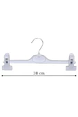 Askıcı Beyaz Mandallı Pantolon Etek Şort Giyim Askısı 10 Adet 38 Cm - 3