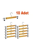 X depo 10 Adet Ahşap Askılık Mandallı Etek-pantolon Askısı Elbise Askısı - 1