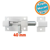 Kapı Sürgüsü Küçük Beyaz Mavzer Sürgü Sürgülü Kilit 25x40 mm Kapı Pencere Emniyet Kilidi Metal thumbnail 1