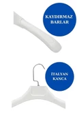 Askıcı Kadın Ceket Gömlek Askısı 10 Adet Beyaz Renk Plastik Askı Soft Touch Kaplama - 1