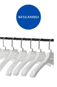 Askıcı Kadın Ceket Gömlek Askısı 10 Adet Beyaz Renk Plastik Askı Soft Touch Kaplama - 2