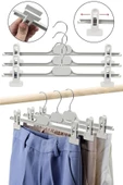 Askıcı Mandallı Askı Beyaz 10 Adet Çocuk Askısı Pantolon Ve Etek Askısı Bebek 28 Cm - 1