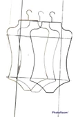 Askıcı Metal Vücut Formlu Bikini Mayo Askısı Siyah Renk 1 Adet - 3