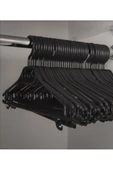 Askıcı Elbise Askısı Fular Askısı Gömlek Tişört Askısı Ince 12 Adetli Set Siyah - 1