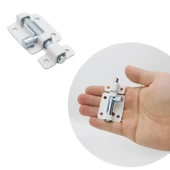 Kapı Sürgüsü Küçük Beyaz Mavzer Sürgü Sürgülü Kilit 25x40 mm Kapı Pencere Emniyet Kilidi Metal thumbnail 2