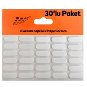 Beyaz Eva Bazlı Darbe Ses Kapı Stoperi Keçe Yapışkanlı 22 mm (30'lu PAKET) Dolap Kapak Çekmece Oval - 1