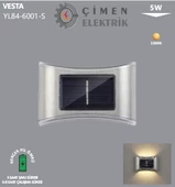 Noas YL84 6001 S Vesta 5W Solar Aplik Günışığı - 1
