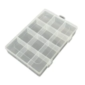 3 ADET - 12 Bölmeli Kolye, Yüzük, Takı Düzenleyici Organizer Plastik Şeffaf Kutu 13x19x3.5cm - 2