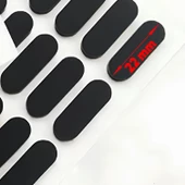 Siyah Eva Bazlı Darbe Ses Kapı Stoperi Keçe Yapışkanlı 22 mm (30'lu PAKET) Dolap Kapak Çekmece Oval - 2