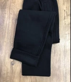 Srt Erkek Siyah Battal Büyük Beden Battal Üç İplik İçi Polarlı Kalın Eşofman Altı - 3