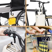 Periboia 2 Kancalı Cırtlı Bebek Arabası Scooter Bisiklet Eşya Taşıma Plastik Kanca - 2