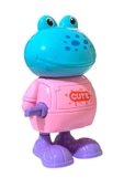 Kurmalı Zıp Zıp Zıplayan Yürüyen KURBAĞA 10cm PEMBE - 2