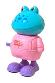 Kurmalı Zıp Zıp Zıplayan Yürüyen KURBAĞA 10cm PEMBE - 3