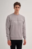 Cazador 24KCEEO05082 Gri Erkek Bisiklet Yaka Logo Armalı Polar Sweat - 2