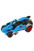 Trex Dinazor Figür Araba Sürtmeli Teker Transformers Robot Dinozor 15cm MAVİ thumbnail 6