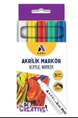 Akrilik Markör Seti 5 Renk 1 Paket 2 mm Yuvarlak Uçlu Akrilik Marker Keçe Uçlu Seramik Ahşap Kumaş Tuval Taş Her Yüzeye thumbnail 3