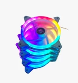 Gameforce Beyaz 7R Pro Seri 4 lü set Rainbow Işıklı Sessiz 120mm Kasa Fanı - 1