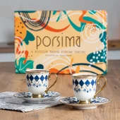 Porsima Neva Altın Yaldızlı 6 Kişilik Fincan Seti 12 Parça Türk Kahvesi Takımı Kahve Fincanı thumbnail 3