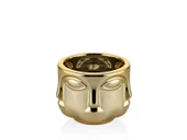 Havelka Suratlı Dekoratif Küçük Boy Saksı Parlak Gold 10cm - 1