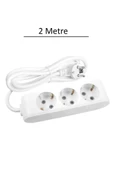 Viko 3 Lü Topraklı Uzatma Kablosu Grup Priz 2 Metre ( 1 Adet Fiyatı ) - 1