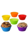 6 Lı Silikon Kek , Muffin , Cupcake Kalıbı - 2