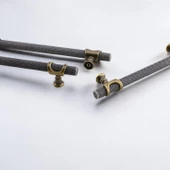 Arsin Eskitme Antik Sarı Metal Kulp 128 mm - 12.8 cm Mobilya Mutfak Dolabı Dolap Kulpları Kulbu thumbnail 7