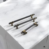 Arsin Eskitme Antik Sarı Metal Kulp 128 mm - 12.8 cm Mobilya Mutfak Dolabı Dolap Kulpları Kulbu thumbnail 11