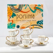 Porsima Zambak Altın Yaldızlı 6 Kişilik Fincan Seti 12 Parça Türk Kahvesi Takımı Kahve Fincanı thumbnail 5