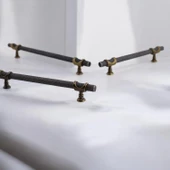 Arsin Eskitme Antik Sarı Metal Kulp 128 mm - 12.8 cm Mobilya Mutfak Dolabı Dolap Kulpları Kulbu thumbnail 9