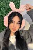 Pembe Renk Kulak Figürlü Peluş Kulaklık - 1