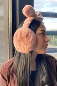 Koyu Pembe Renk Kulak Figürlü Peluş Kulaklık - 3