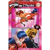 Educa Çocuk Puzzle 2x48 Parça Miraculous Ladyb 17635 - 1