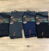 4 Lü Mosaic Punto Erkek Bambu Kışlık Termal Havlu Çorap Parfümlü 41 - 45 No - 3