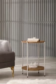 Arpelia Yuvarlak Tablalı Iki Katlı Sehpa Q42x60 Cm - 1