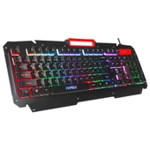 Everest Kb-R800 Metafor Usb Gökkuşağı Aydınlatmalı Q Metal Yüzey Gaming Oyuncu Klavyesi - 1