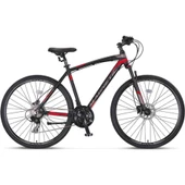 ÜMİT 2861 MAGNETIC HDM500 ERKEK ŞEHİR BİSİKLETİ 460H HD 28 JANT 21 VİTES SİYAH KIRMIZI - 1