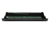 Canovate 25 Port Cat 3 Telefon Patch Panel 1U 19'' Siyah Zırhlı Ral 9005 2 Yıl Üretici Garantili - 1