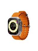 Logia Ultra Hello 3 Plus Akıllı Saat 49 mm Gri Alüminyum Kasa Turuncu Spor Silikon Kordon - 1