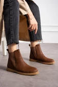 Albishoes Kadın Sıcak Astar Kaymaz Taban Zümrüt Kumaş Rahat Lastikli Kolay Giyim Casual Kadın Bot - 1