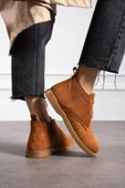 Albishoes Kadın Sıcak Astar Kaymaz Taban Süet Kumaş Rahat Kullanım Casual Kadın Süet Haşpapi Bot - 3