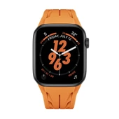 Apple Watch 7 45 mm Uyumlu KRD-127 Metal Tokalı Silikon Kordon - 6