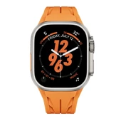 Apple Watch Ultra 49mm Uyumlu KRD-127 Metal Tokalı Silikon Kordon thumbnail 5