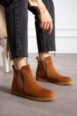Albishoes Kadın Sıcak Astar Kaymaz Taban Süet Rahat Lastikli Kolay Giyim Casual Kadın Süet Bot - 1