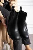 Albishoes Kadın Sıcak Astar Kaymaz Taban Cilt Kumaş Rahat Lastikli Kolay Giyim Casual Kadın Bot - 4